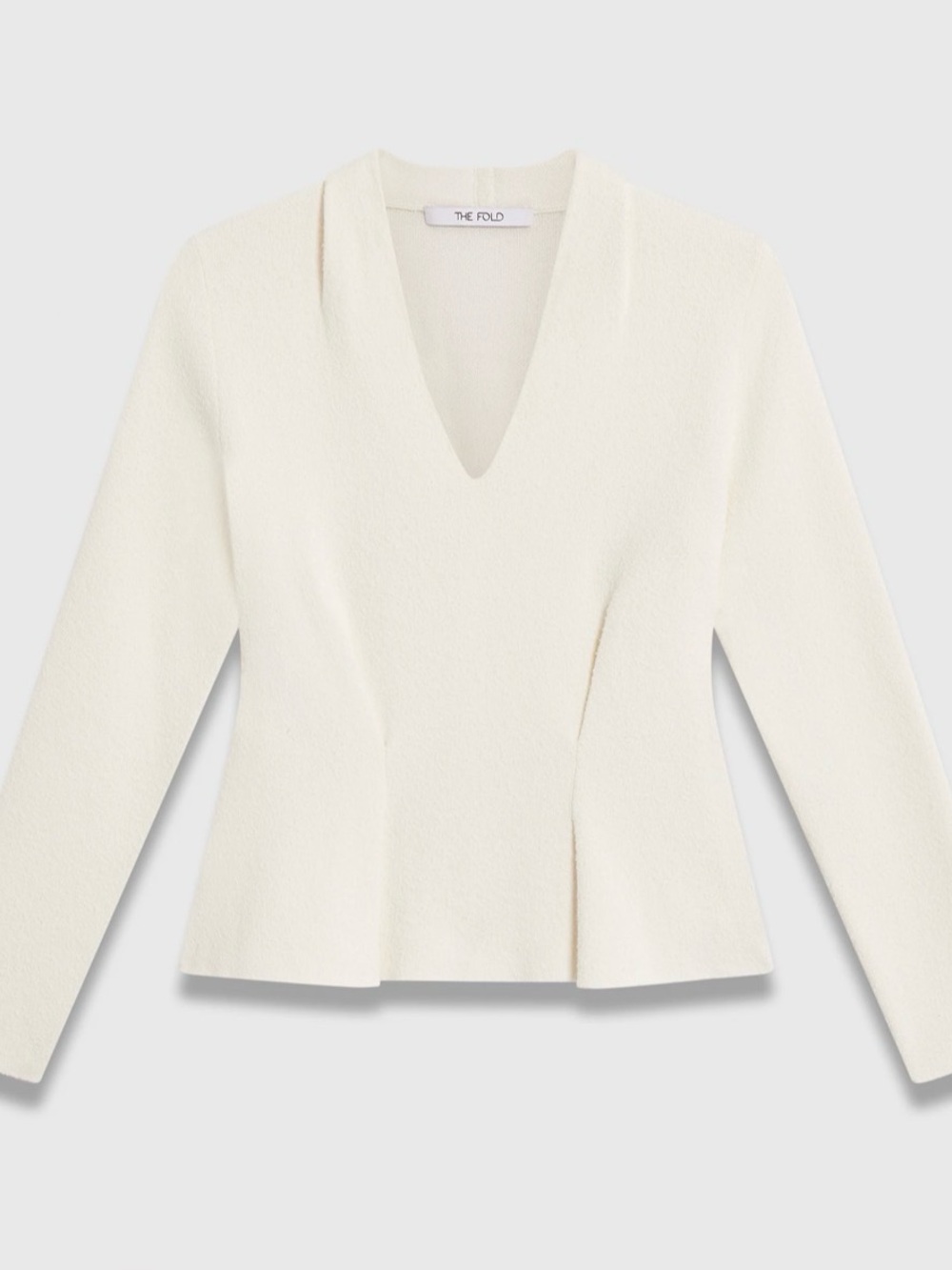 NWT The Fold London Roveta Cotton Blend Boucle Top Ivory Medium